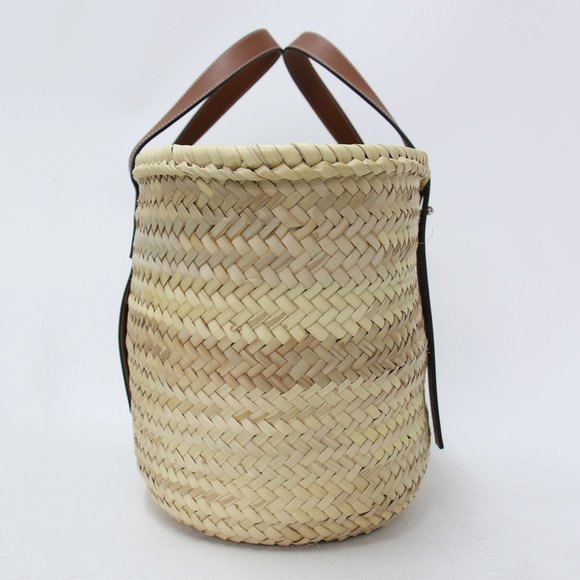 LOEWE Loewe Bag Natural Tan Size: Medium Tote Shoulder Basket Anagram Raffia ... - Picture 2 of 8